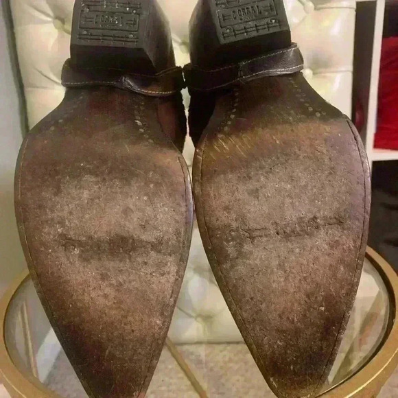 CORRAL Whip Stitch Brass Studded 15" Tall Knee-High Harness Boots Sz 8.5. - Picture 6 of 12